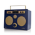 Tivoli Audio Music Songbook MAX in blue and gold, angled to the left