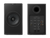 KEF Coda W Active Speakers in Dark Titanium, front and back 