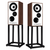 Mission 700 Speakers in Walnut, pair shown without grilles and on stands (sold Seperately)