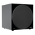 Monitor Audio Anthra W15 Subwoofer in High Gloss Black, angled with grille