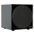 Monitor Audio Anthra W10 Subwoofer, in Gloss Black, angled with grille