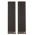 Ruark Talisman-R Floorstanding Speakers in Walnut and with grille, front view, side by side