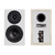 Wharfedale Diamond 12.1 Bookshelf Speakers in Light Oak, front without grille and back