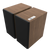 Klipsch The Nines II Powered Speakers in Walnut, angled with grilles