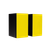 Encel Gelati Bookshelf Speakers in Birch Black with lemon yellow grilles