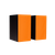 Encel Gelati Bookshelf Speakers in Birch Black with fluro orange grilles