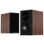 Wharfedale Diamond 12.0i Bookshelf Speaker pair shown in Walnut, with and without grille.