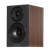 Wharfedale Diamond 12.0i Bookshelf Speakers. Angled view of individual speaker shown in Walnut and without grille.