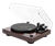 Dual CS-718Q Manual Turntable in Walnut with dustcover open and on an angle