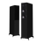 Wharfedale Diamond 12.4i Floorstanding Speaker Pair in Black.  Shown with and without Grille.