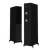 Wharfedale Diamond 12.3i Floorstanding Speaker Pair in Black.  Shown with and without Grille.