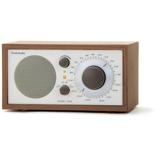 Tivoli Audio Model One in Walnut & Beige, front