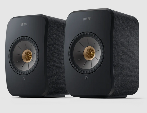 KEF LSX II Wireless Powered Bookshelf Speakers (pair) in Carbon Black