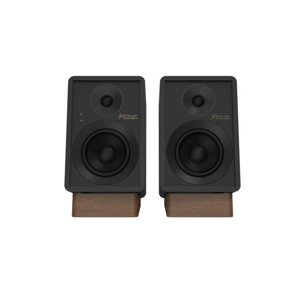 Onkyo GX-30ARC Powered Speakers in Black pair.  front no Grille