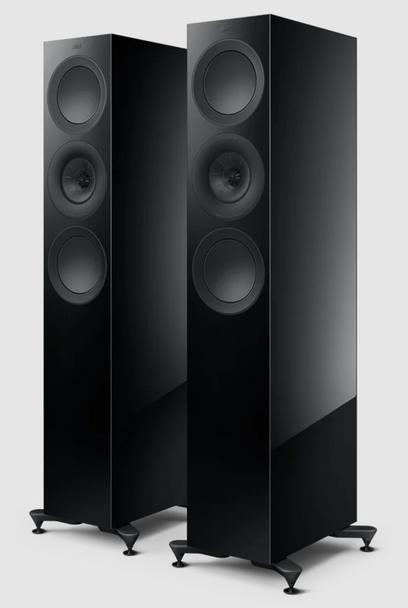 KEF R7 Meta Floorstanding Speakers in Gloss Black (Pair) without grille