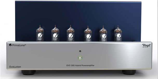 PrimaLuna EVO 300 Hybrid Power Amplifier in Silver, front without cage PrimaLuna EVO 300 Hybrid Power Amplifier in Silver, front without cage