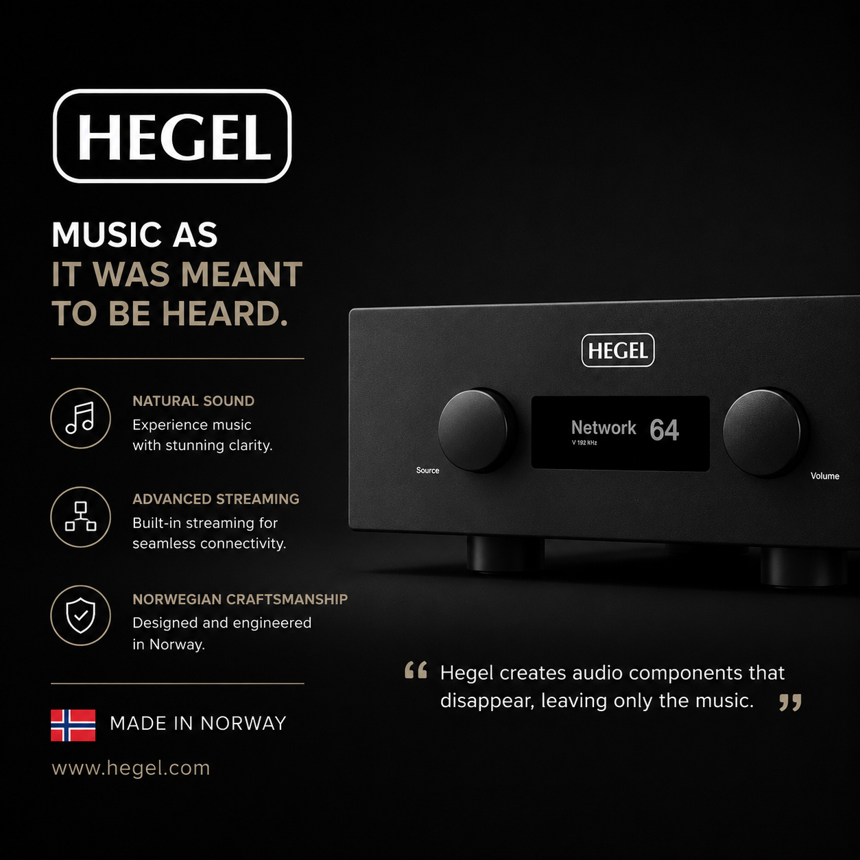 Hegel Music Systems Amplifiers and CD Players