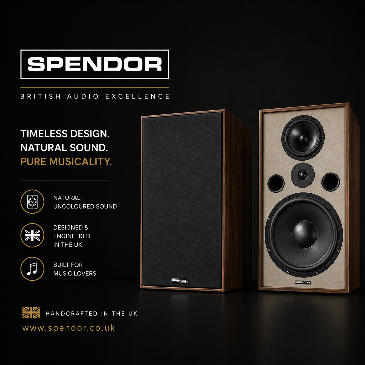 Spendor Loudspeakers made in the UK with seven years warranty