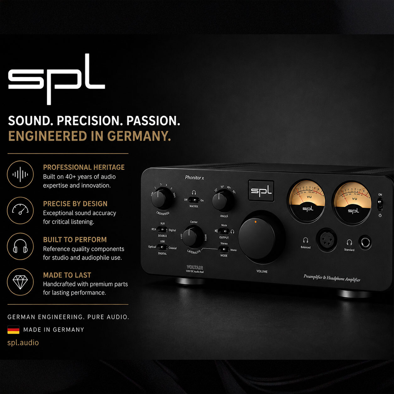 SPL Audio for Mastering, Studio, Professional Fidelity. Stereophonic