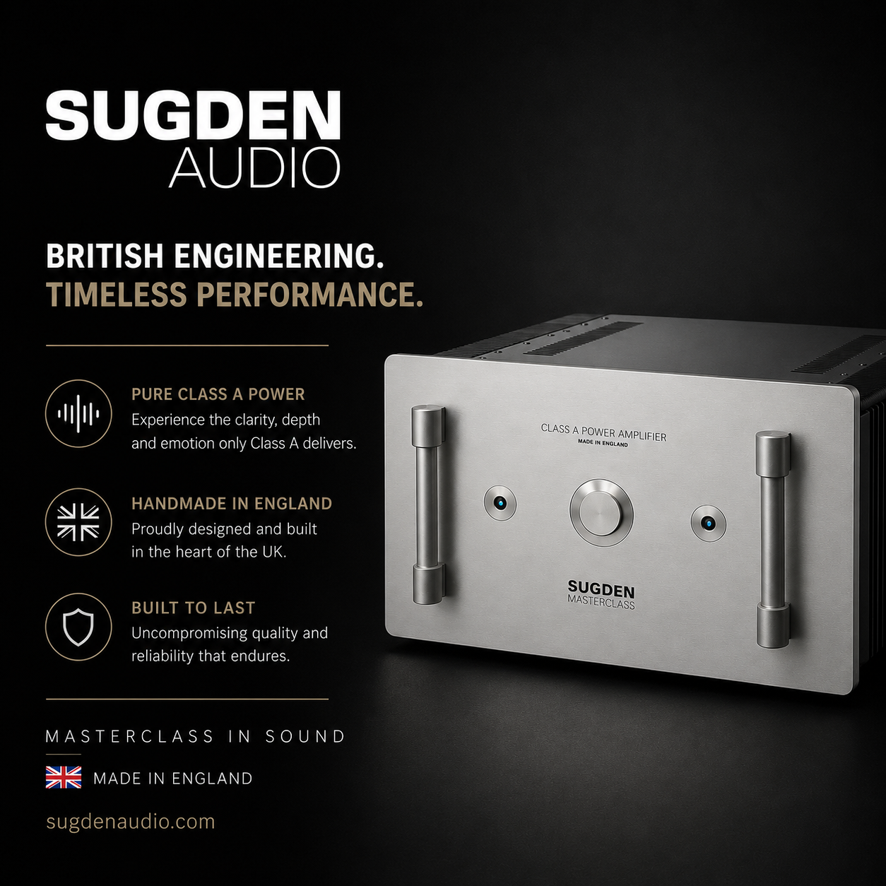 Sugden Audio. Made In England. Stereophonic Carlton North