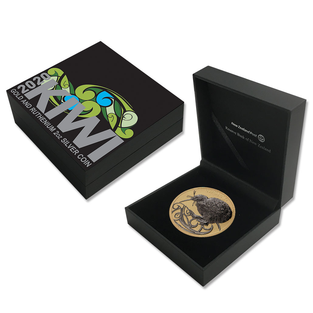 2020 Kiwi Gold & Ruthenium 2oz Silver Coin | NZ Post Collectables