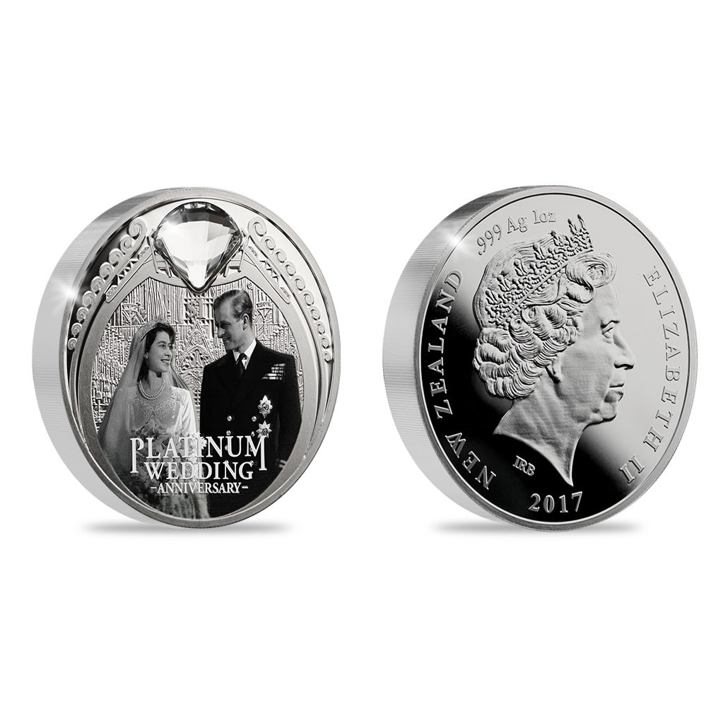 2017 Platinum Wedding Anniversary Silver Proof Coin | NZ Post