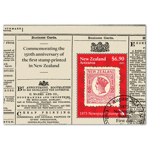 1873 Newspaper Stamp Cancelled Miniature Sheet | NZ Post Collectables