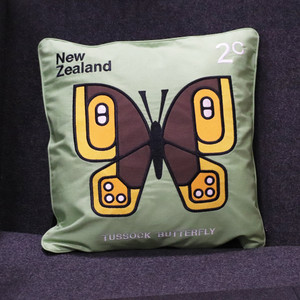 Enid Hunter Butterflies 1970 Tussock Butterfly 2c Cushion Cover | NZ Post Collectables