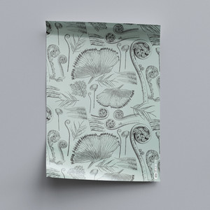 New Zealand Native Ferns: Illustrated Ferns Wrapping Paper Sheet | NZ Post Collectables