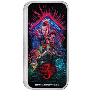 2026 Tuvalu Stranger Things Season 3 Poster 1oz Silver Coin Reverse Side | NZ Post Collectables