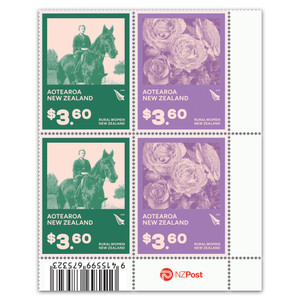 Rural Women New Zealand 100 Years Set of Barcode A Blocks | NZ Post Collectables