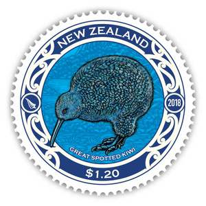 2018 Round Kiwi $1.20 Great Spotted Kiwi Stamp | NZ Post Collectables