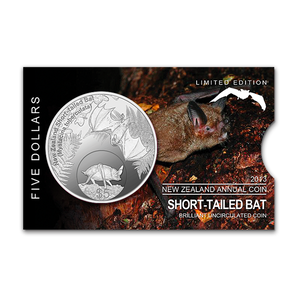 2013 New Zealand Annual Coin: Short-tailed Bat Brilliant Uncirculated Coin