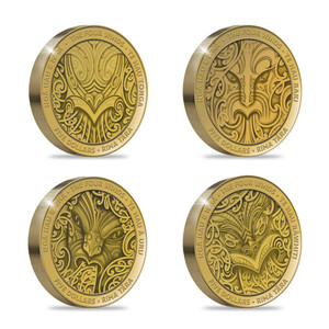 2020 Nga Hau e Wha - The Four Winds Gold Coin Set front of all four coins combined | NZ Post Collectables