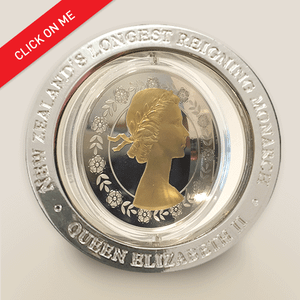 New Zealand's Longest Reigning Monarch Silver Proof Coin rotating coin | NZ Post Collectables