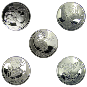 2009 Giants of New Zealand Silver Bullion Coin Set