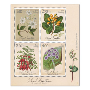 2021 Sarah Featon - Botanical Artist Mint Miniature Sheet | NZ Post Collectables