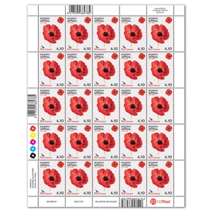 2022 Poppy Appeal 100 Years $4.10 Stamp Sheet | NZ Post Collectables
