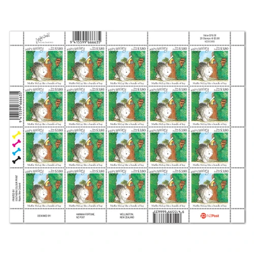 2023 Hairy Maclary from Donaldson's Dairy $3.80 Stamp Sheet | NZ Post Collectables
