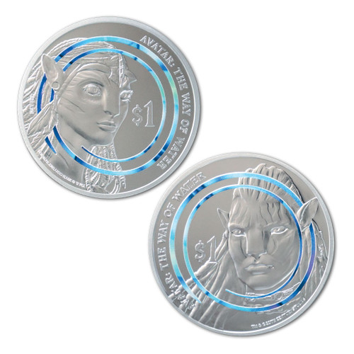 Avatar: The Way of Water Neytiri and Jake coin set front| NZ Post Collectables