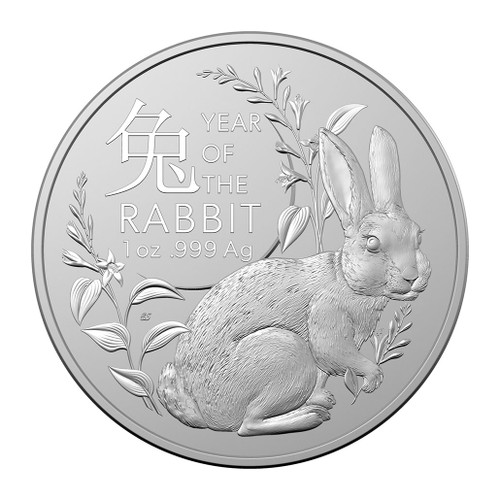 2023 Investment Lunar Series - Year of the Rabbit Silver Coin Obverse | NZ Post Collectables