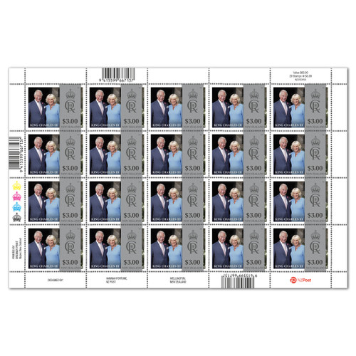 2023 King Charles III $3.00 Stamp Sheet | NZ Post Collectables
