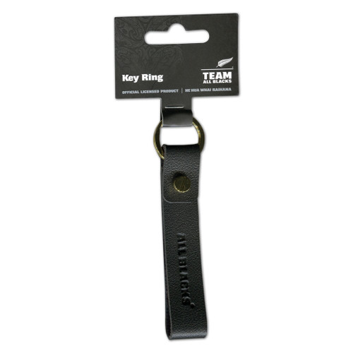 2023 All Blacks Rugby Leather Strap Keyring - Black | NZ Post Collectables