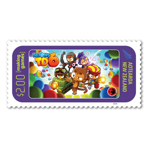 2024 Making Games - A Developing Industry - Bloons TD 6 $2.00 Stamp | NZ Post Collectables