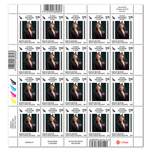 2024 Veterans - Rebecca Brierton $2.00 Stamp Sheet | NZ Post Collectables