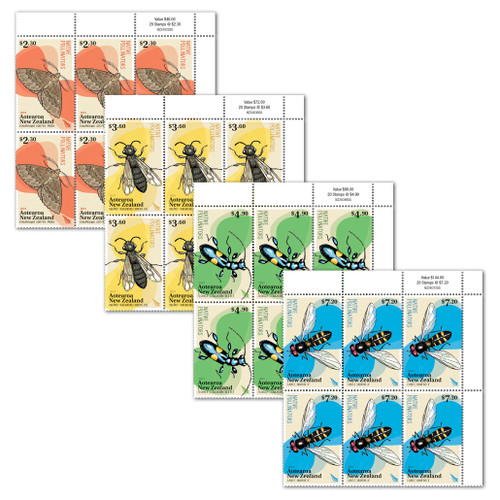 2024 Native Pollinators Set of Value Blocks | NZ Post Collectables