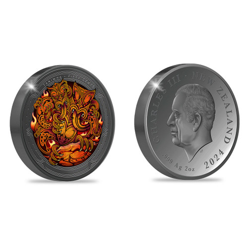 2024 Cave Taniwha 2oz Silver Antique Coin | NZ Post Collectables 2024 Cave Taniwha 2oz Silver Antique Coin | NZ Post Collectables