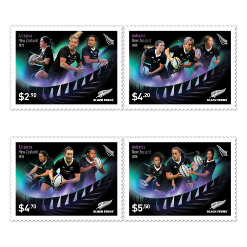 2025 Black Ferns Set of Mint Stamps | NZ Post Collectables