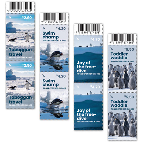 Ross Dependency Penguins Set of Barcode B Blocks | NZ Post Collectables