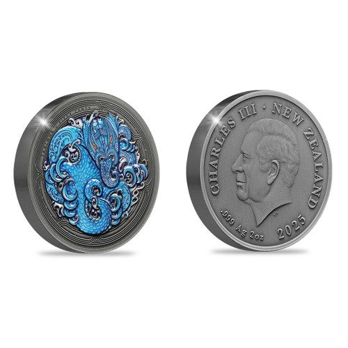 2025 Water Taniwha 2oz Silver Antique Coin | NZ Post Collectables